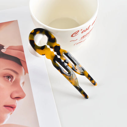 1PC New Model Acrylic Anti-Slip Toothed U-Shaped Hairpin for Updos and Casual Hairstyles - Suitable for Various Hair Volumes