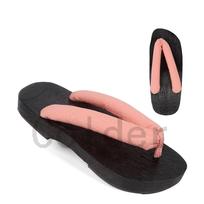 Japanese Anime Women Cosplay Geta Slippers Halloween Costume Cos Shoes Indoor Slippers Wood Clogs Summer Flip Flops Slides