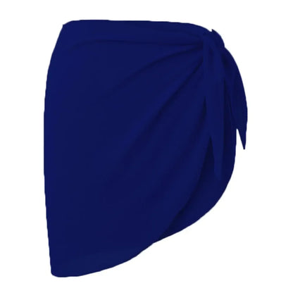 Summer Women Short Solid Sarong Swimsuit Coverups Beach Bikini Wrap Sheer Short Skirt Chiffon Skirt Scarf Swimwear Cover-ups