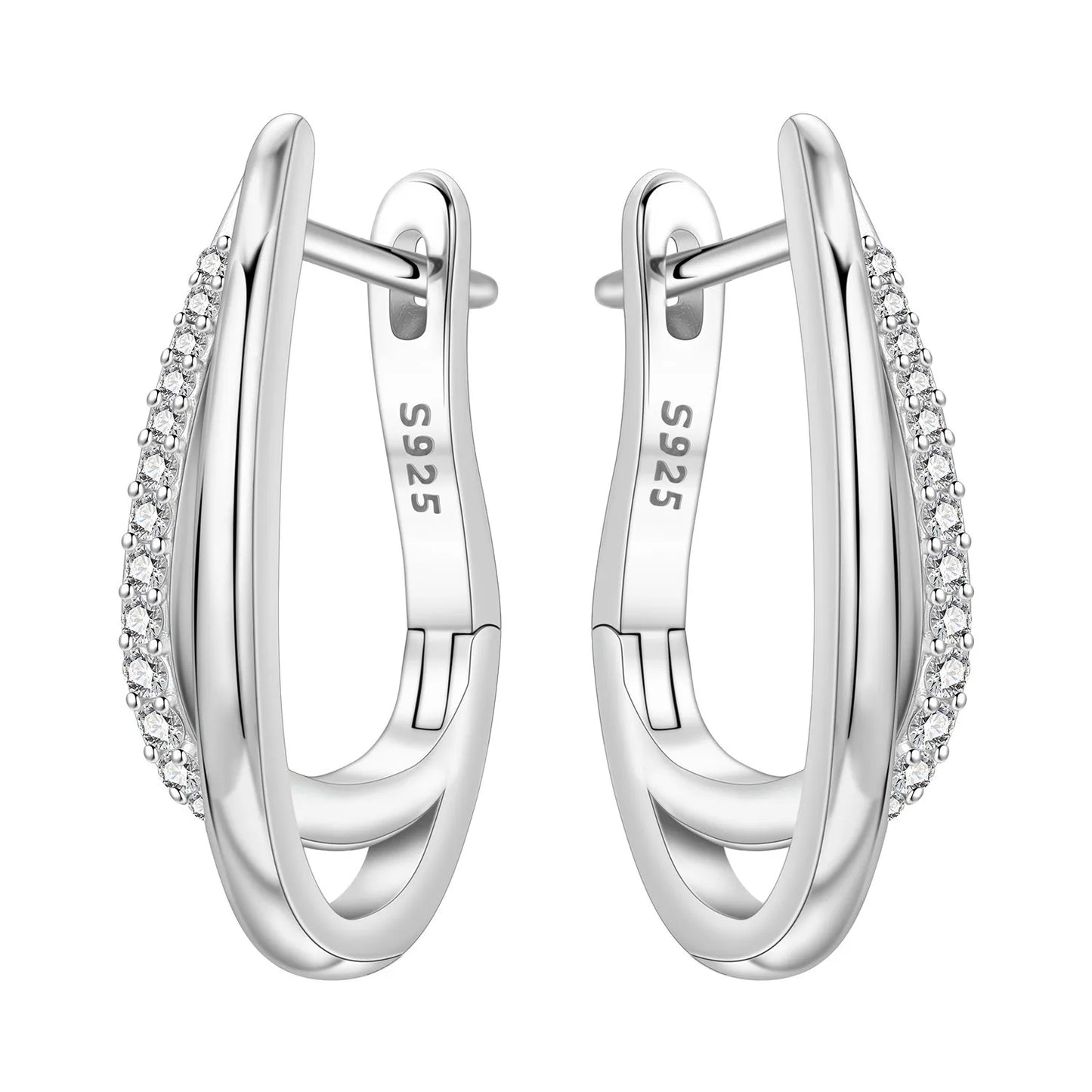 925 Sterling Silver Exquisite Multi-layer Ear Ring Jewelry Versatile Hoop Earrings For Women Jewelry Fine Birthday Party Gift