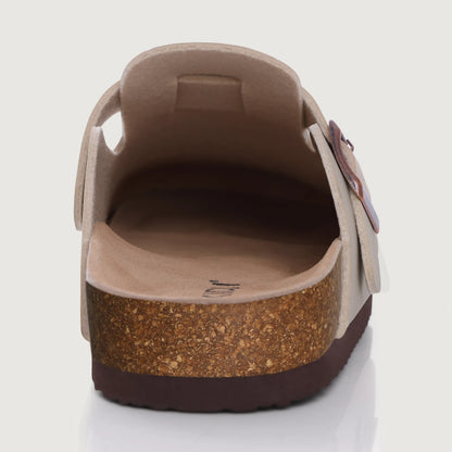 Goosecret Genuine Cow Suede Clogs for Women Men Clogs Soft Cork Footbed Mules Leisure House Shoes with Arch Support Beach Slides