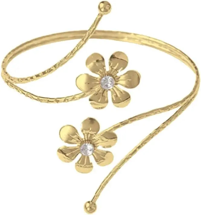 Upper Arm Bracelet Band Cuff Bangle Coil Bracelet Butterfly Flower Gold Armband Adjustable Boho Coil Swirl Armlet ArmBand