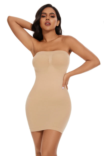 Seam-free Slips For Women Off Shoulder Under Dress Shapewear Dresses Tummy Control Skirt Body Shaping Smoother