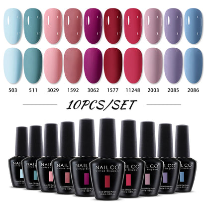 NAILCO 15ml 10/20/30pcs Nail Gel Polish 333 Colors Blue UV&LED Gel Varnish Nude Red Soak Off Semi Permanent UV Nail Gel Varnish