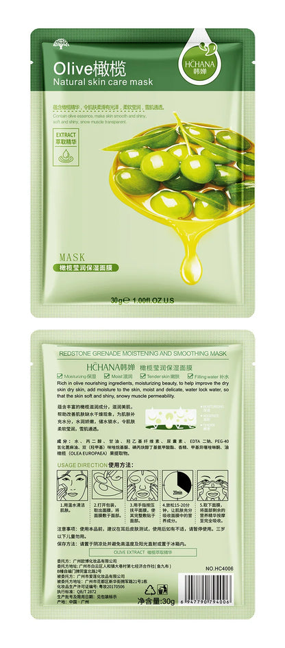 30pcs Fresh Fruits Facial Masks Face skincare Moisturizing Firming Hydrating Korean Face Mask Facial Skin Care Prodcuts