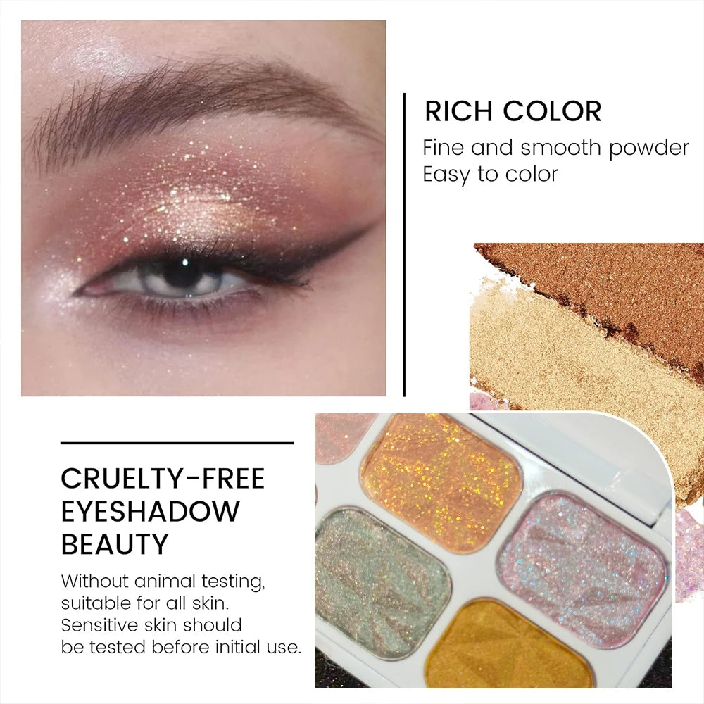 2026 New 8 Colors Metal Highlighter Palette Shimmer Iridescent Glitter Eye Shadow Throughout wear Set Spring Summer Vibrant Glow