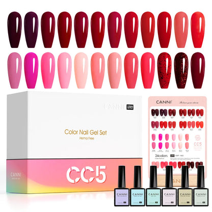 6pcs*9ml HEMA TPO FREE Nail Gel Polish CANNI Semi Permanent Jelly Pink Nude Color Gel Varnish Great Coverage UV LED Lacquer