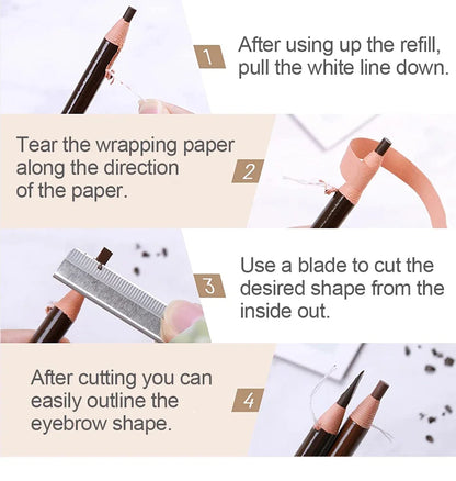 5pcs Professional Microblading Pencil Permanent Eyebrow Pencil Tattoo Waterproof Art Tint Makeup Eye Brow Pen Enhancers Cosmetic