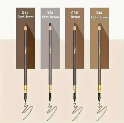 4 Pack Waterproof Eyebrow Pencils - Dual-Ended with Spoolie Brush | Smudge Proof Long Lasting Microblading for Tattooed Brows, S