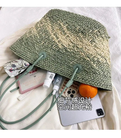 Casual Large Capacity Tote Designer Wicker Woven Women Handbags Summer Beach Bali Straw Bag Lady Travel Big Basket Purse