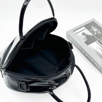 Girls Punk Dark Gothic Novel Shoulder Bag Skull Crossbody Bag, Moon Messenger Bag, Round Bag