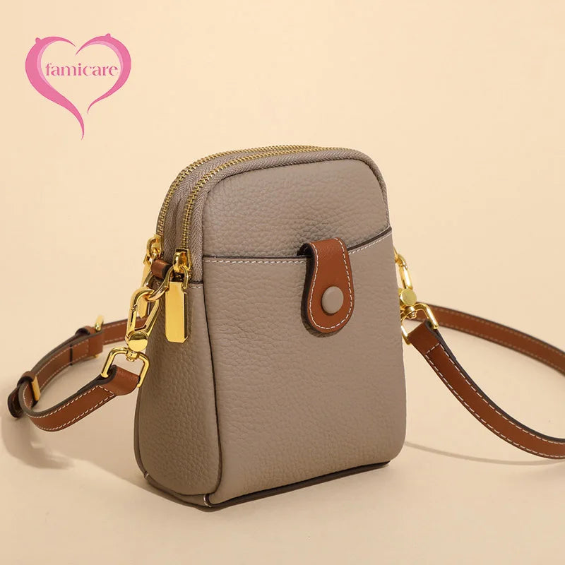 Women's Mini Bag Genuine Leather Lady Handbag Female Crocodile Pattern Crossbody Shoulder Bag Fashion Trend Small Flap Messenger