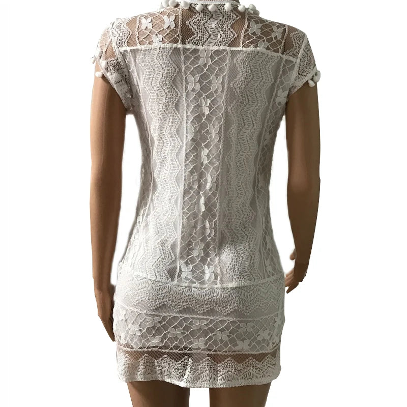 Summer White Women Dress 2024 Casual Sleeveless Beach Short Dress Female Sexy Tassel Mini Lace Dress Vestidos De Tricô Femenino
