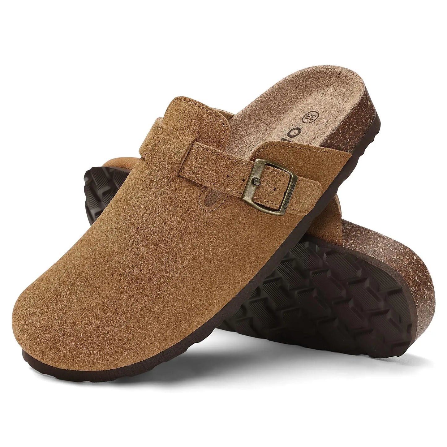 Goosecret Genuine Cow Suede Clogs for Women Men Clogs Soft Cork Footbed Mules Leisure House Shoes with Arch Support Beach Slides