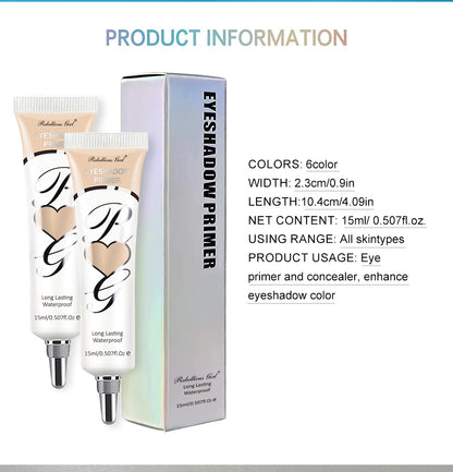White Dark Matte Eye Shadow Primer Suitable for Oily Eyelid Eye Makeup Base Waterproof and Stain Resistant,Durable Cream Liquid
