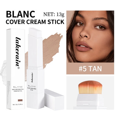 Color-changing Foundation Stick Blanc Foundation Korean Makeup Base High Coverage Concealer Natural Nude 2 IN 1 Foundation Stick