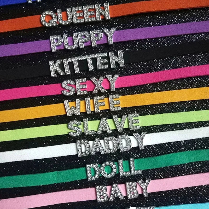 Sexy Gothic DADDYS GIRL Letters Choker Necklace Women DIY Custom Name Collar Chocker Jewelry Necklaces Customized Products Gift