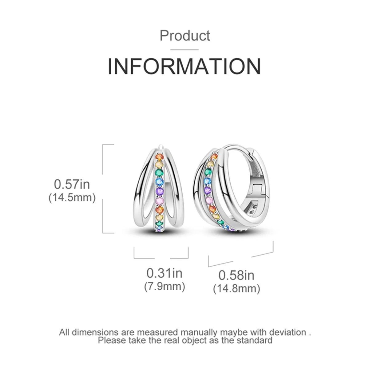 925 Sterling Silver Exquisite Multi-layer Ear Ring Jewelry Versatile Hoop Earrings For Women Jewelry Fine Birthday Party Gift