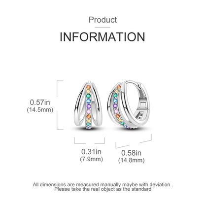 925 Sterling Silver Exquisite Multi-layer Ear Ring Jewelry Versatile Hoop Earrings For Women Jewelry Fine Birthday Party Gift