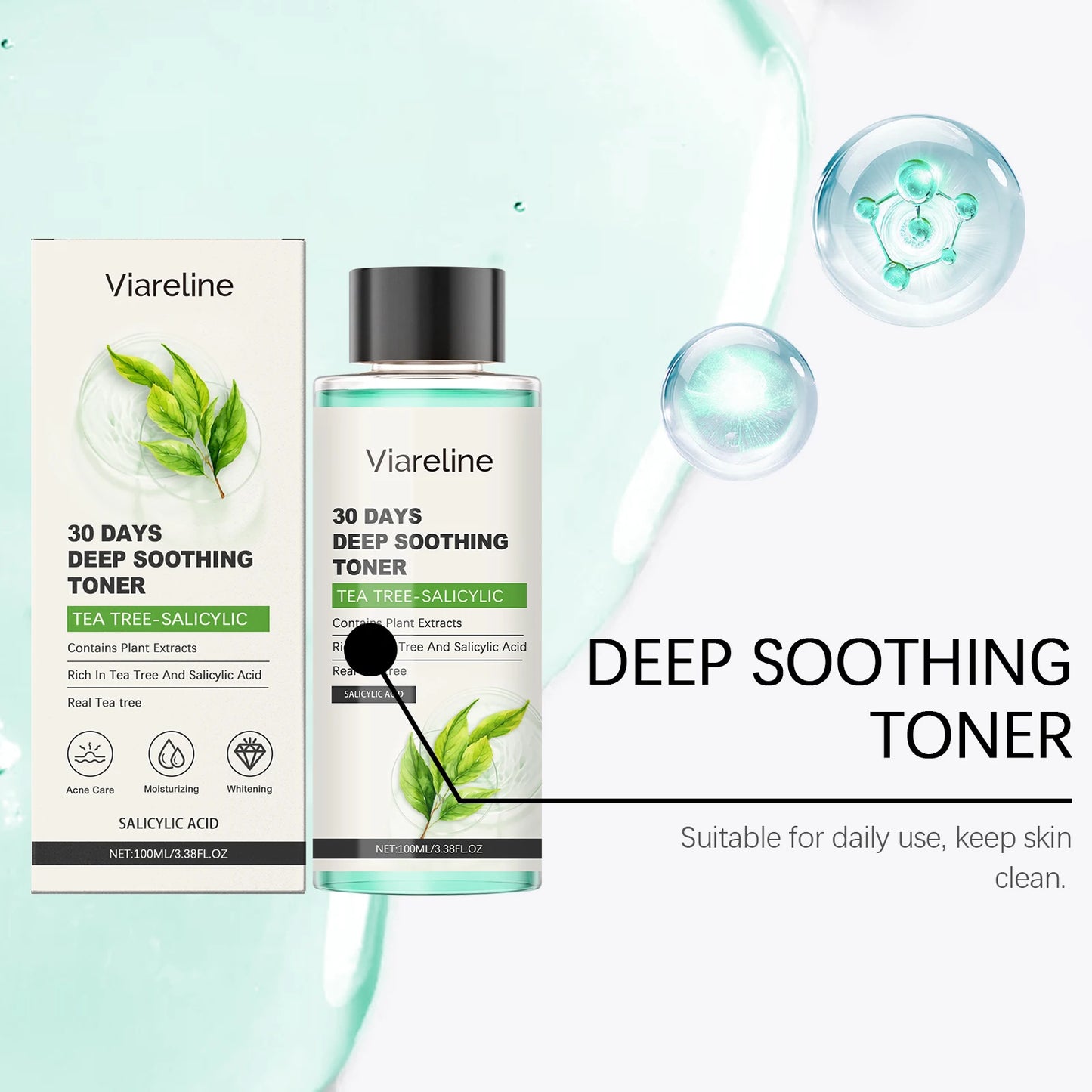 100ML Salicylic Acid Facial Toner Moisturizing Acne Care Refreshing Skin Oil Control Enhance Smoothness Soothing Face Toner