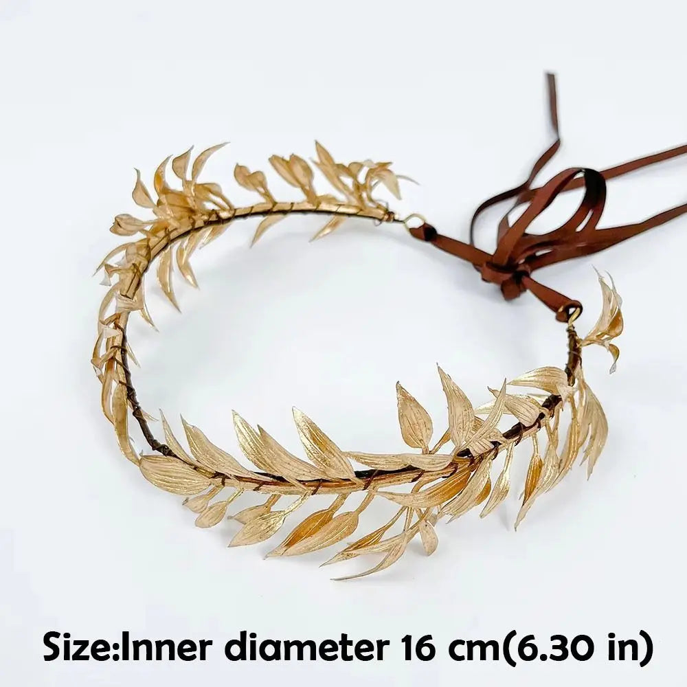 New Unisex Greek Laurel Crown Adjustable Gold God Elf Leaf Headpiece Elven Circlet for King Men Adult Renaissance Toga Cospay