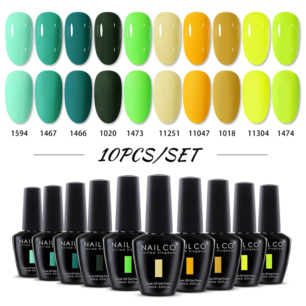 NAILCO 15ml 10/20/30pcs Nail Gel Polish 333 Colors Blue UV&LED Gel Varnish Nude Red Soak Off Semi Permanent UV Nail Gel Varnish
