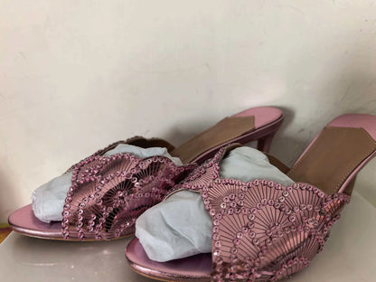 2026 New Gold Pineapple Sexy Rhinestone Fine High Heel Sandals Women's Outdoor Wear Glamorous Lady Executive Plus Size Slippers