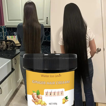 Ginger Scented Hair Cream, Moisturizing Scalp Massage Conditioner with Natural Ginger Extract, Nourishing and Soothing Dry Hair, Suitable for Normal Hair Types
