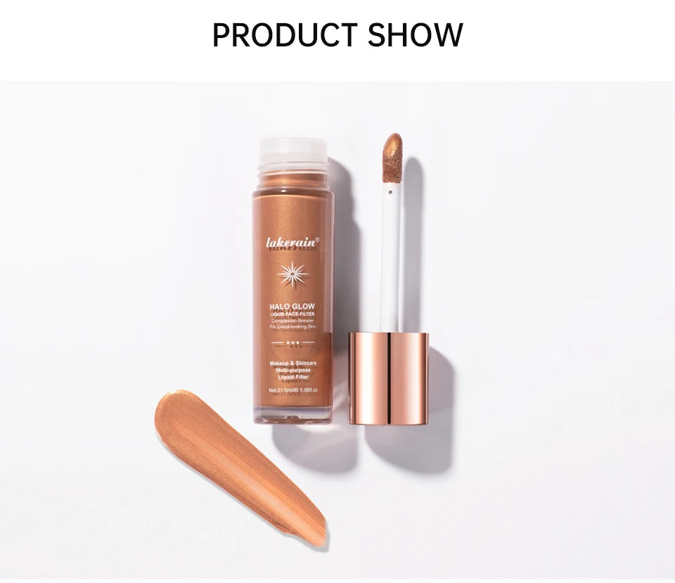 Halo Glow Liquid Filter Liquid Highlighter Face Contouring Pearlescent Makeup Brightener Bronzer Glow Body Face Contour Shimmer