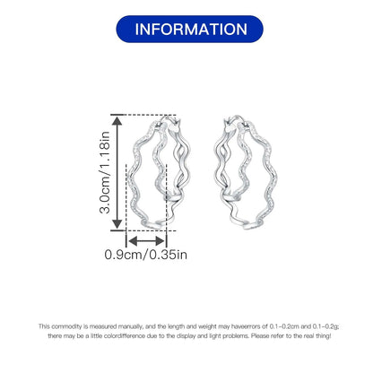 925 Sterling Silver Exquisite Multi-layer Ear Ring Jewelry Versatile Hoop Earrings For Women Jewelry Fine Birthday Party Gift