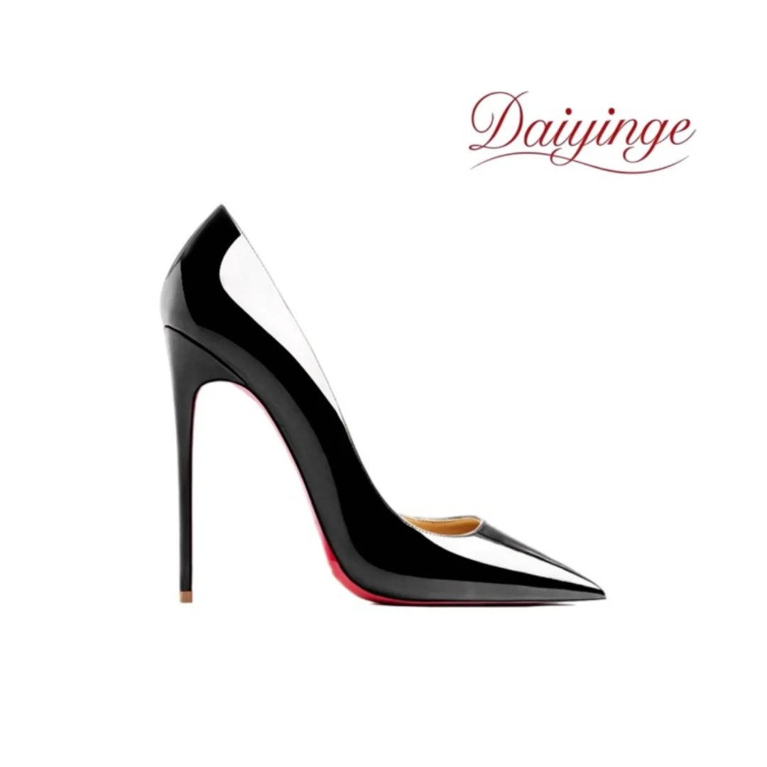 High Heels For Woman 2026 Trend New Leather Luxury Red Shiny Bottom Pointed Toe Stiletto Pumps 12cm Sexy Comfortable Party Shoes