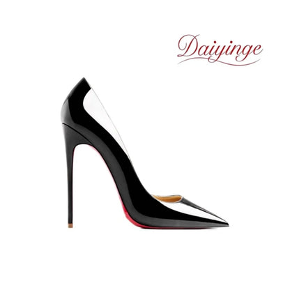 High Heels For Woman 2026 Trend New Leather Luxury Red Shiny Bottom Pointed Toe Stiletto Pumps 12cm Sexy Comfortable Party Shoes