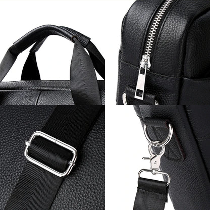 SCHLATUM Genuine Leather Briefcases Hard For Men Luxury Handbags Laptop Briefcase Bags 15.6 Inch Office Bussiness Computer Bag