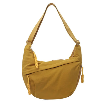 Casual Canvas Crossbody Bags Korean Simplified Large Capacity Sports Hobos Bag Solid Color Lightweight Dumpling Bag Women