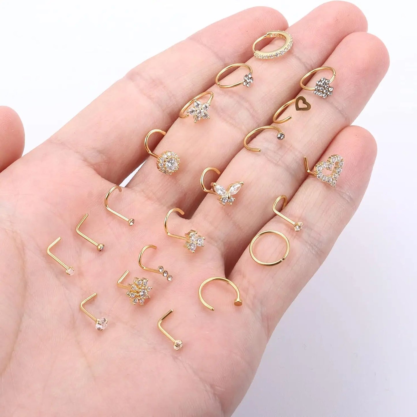 Bobisty Nose Ring Stainless Steel Nose Piercing Stud Septum Rings Lip Rings for Women Men