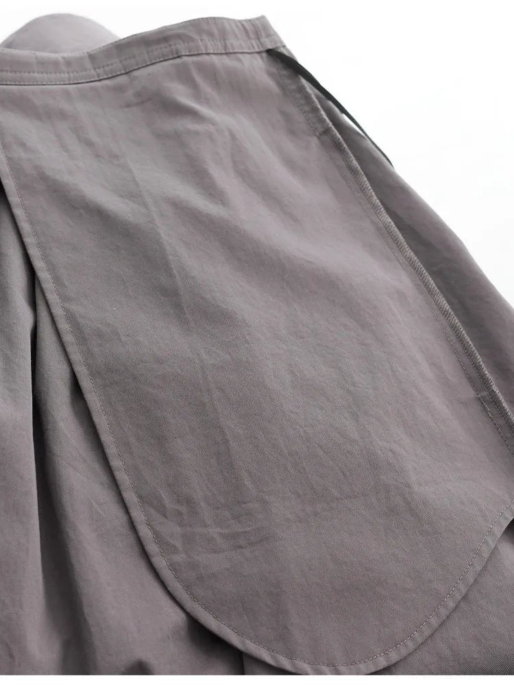 Hepburn-Style Mini Skirt~Pleated Skirt for Petite Figures, Gray-Purple 100% Cotton Umbrella Skirt, Gray A-Line Skirt, New Style for Women