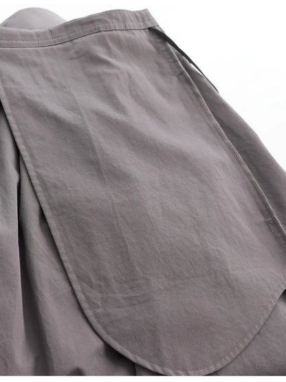 Hepburn-Style Mini Skirt~Pleated Skirt for Petite Figures, Gray-Purple 100% Cotton Umbrella Skirt, Gray A-Line Skirt, New Style for Women