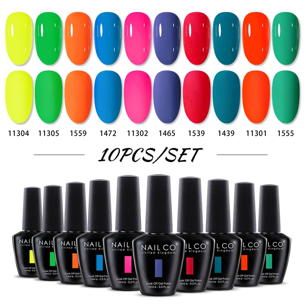 NAILCO 15ml 10/20/30pcs Nail Gel Polish 333 Colors Blue UV&LED Gel Varnish Nude Red Soak Off Semi Permanent UV Nail Gel Varnish
