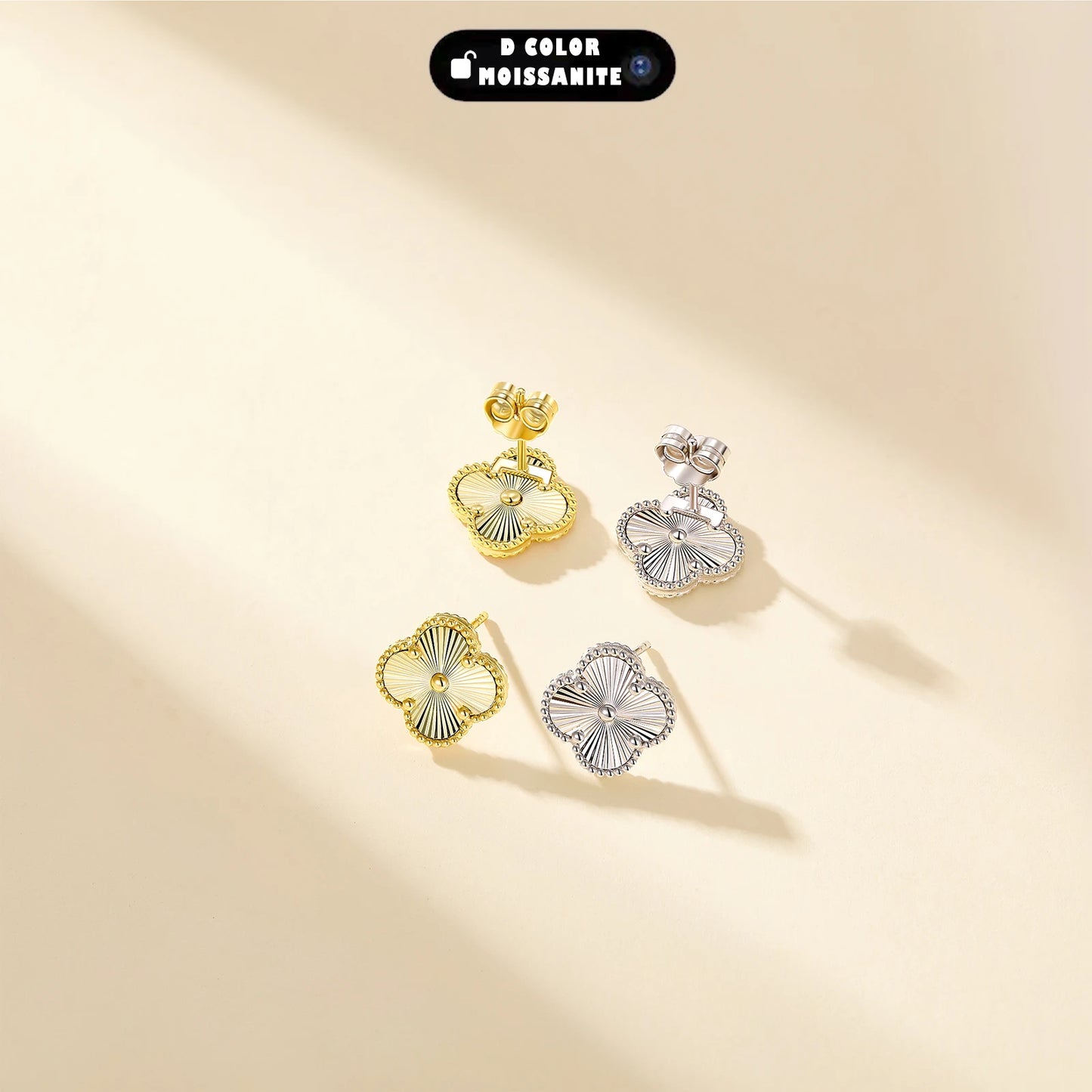 S925 Sterling Silver Ancient Chinese Four Petal Flower Stud Earrings Wholesale Vintage Radial Texture Jewelry For Women