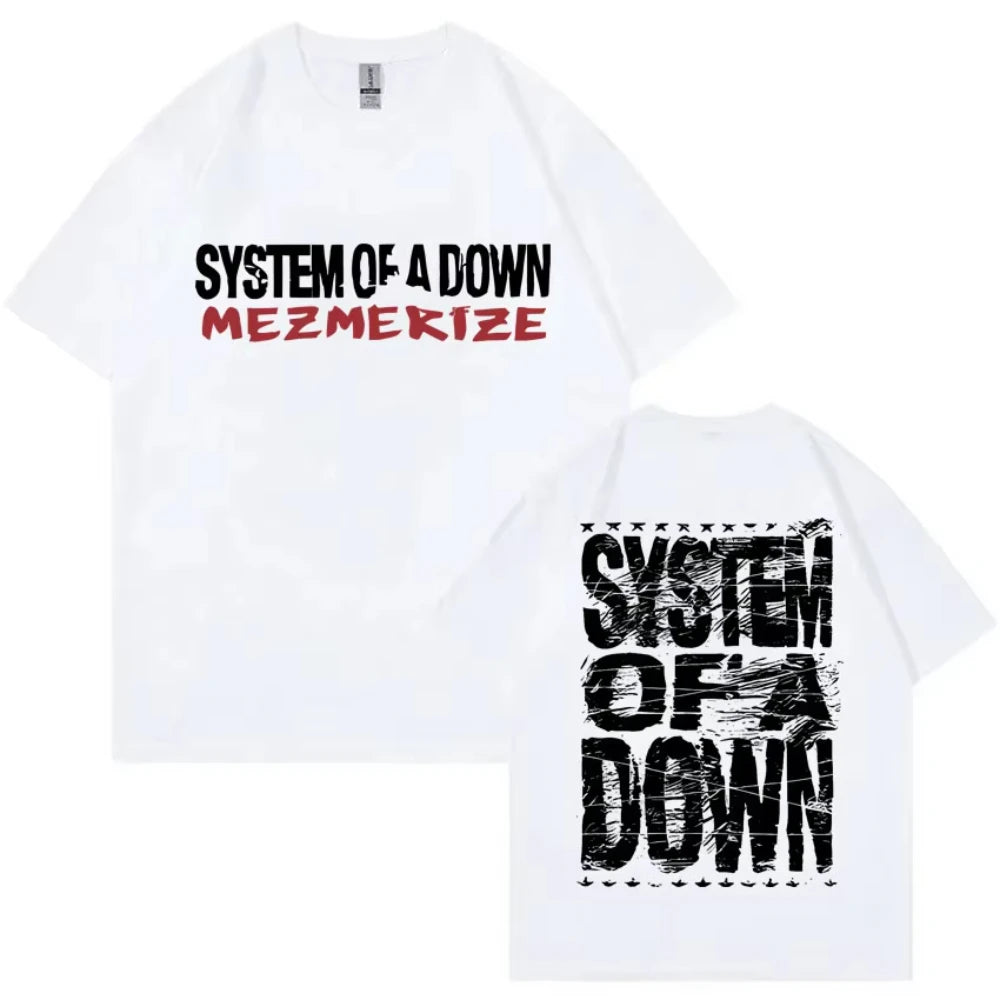 Rock Band System of A Down Cotton T Shirts Men Women Vintage Alternative Metal Music T-shirts Women's Fashion Oversized Tshirts