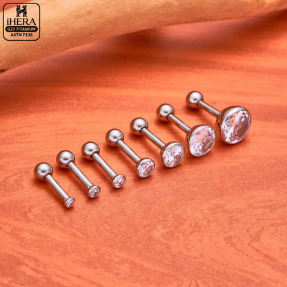 ASTM F136 Titanium Piercing Round Bowl Shaped Screw Labret Earring Set Lip Ring Cartilage Tragus Conch Jewelry Helix Nose Studs