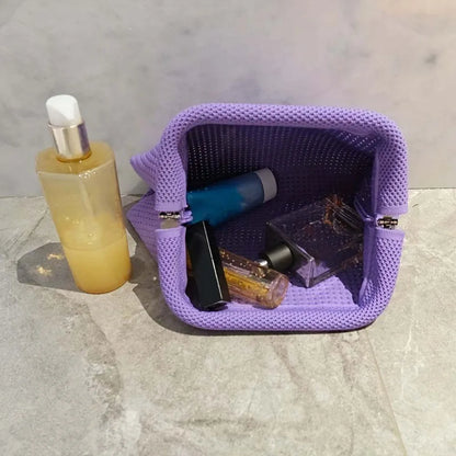Durable Polyester Summer Beach Clutch Bag Elastic Soft Hollow Out Pouch Large Capacity Breathable Small Crochet Handbag Spring