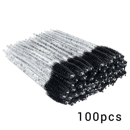 100/300Pcs Eyelash Mascara Brushes for Eye Lashes Extension Eyebrow and Makeup Lash Spoolies Wands