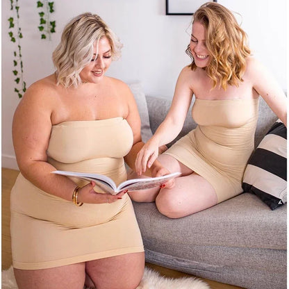 Seam-free Slips For Women Off Shoulder Under Dress Shapewear Dresses Tummy Control Skirt Body Shaping Smoother