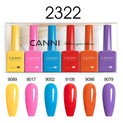 6pcs*9ml HEMA TPO FREE Nail Gel Polish CANNI Semi Permanent Jelly Pink Nude Color Gel Varnish Great Coverage UV LED Lacquer