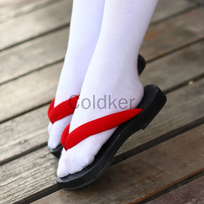 Japanese Anime Women Cosplay Geta Slippers Halloween Costume Cos Shoes Indoor Slippers Wood Clogs Summer Flip Flops Slides