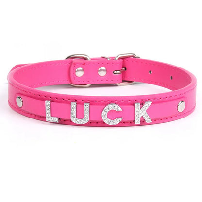Punk Leather Collar DIY Custom Name Necklace Personalized Letter Angel Queen Choker for Women Men Sexy Cosplay Jewelry Gifts