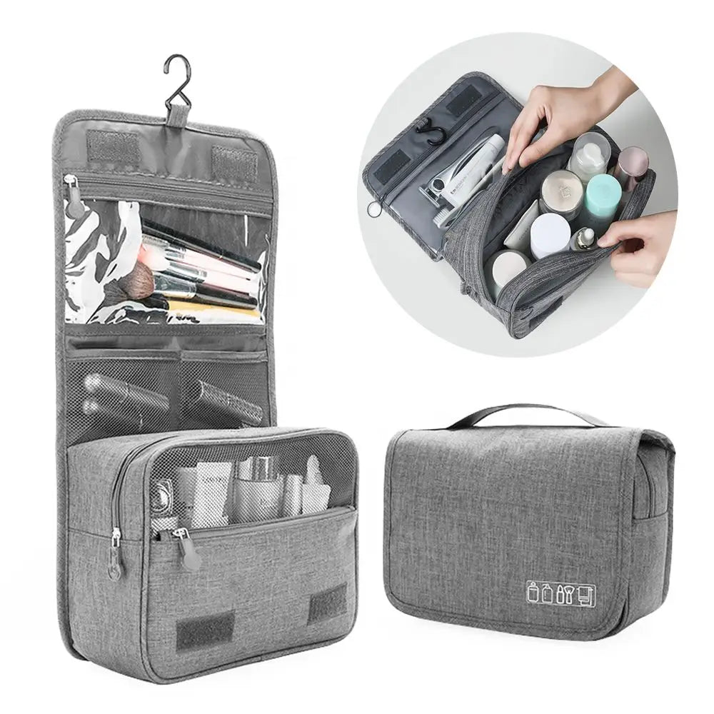 High Quality Women Waterproof Cosmetic Bag Travel Makeup Bags Toiletries Organizer Hanging Dry And Wet Separation Storage Bag