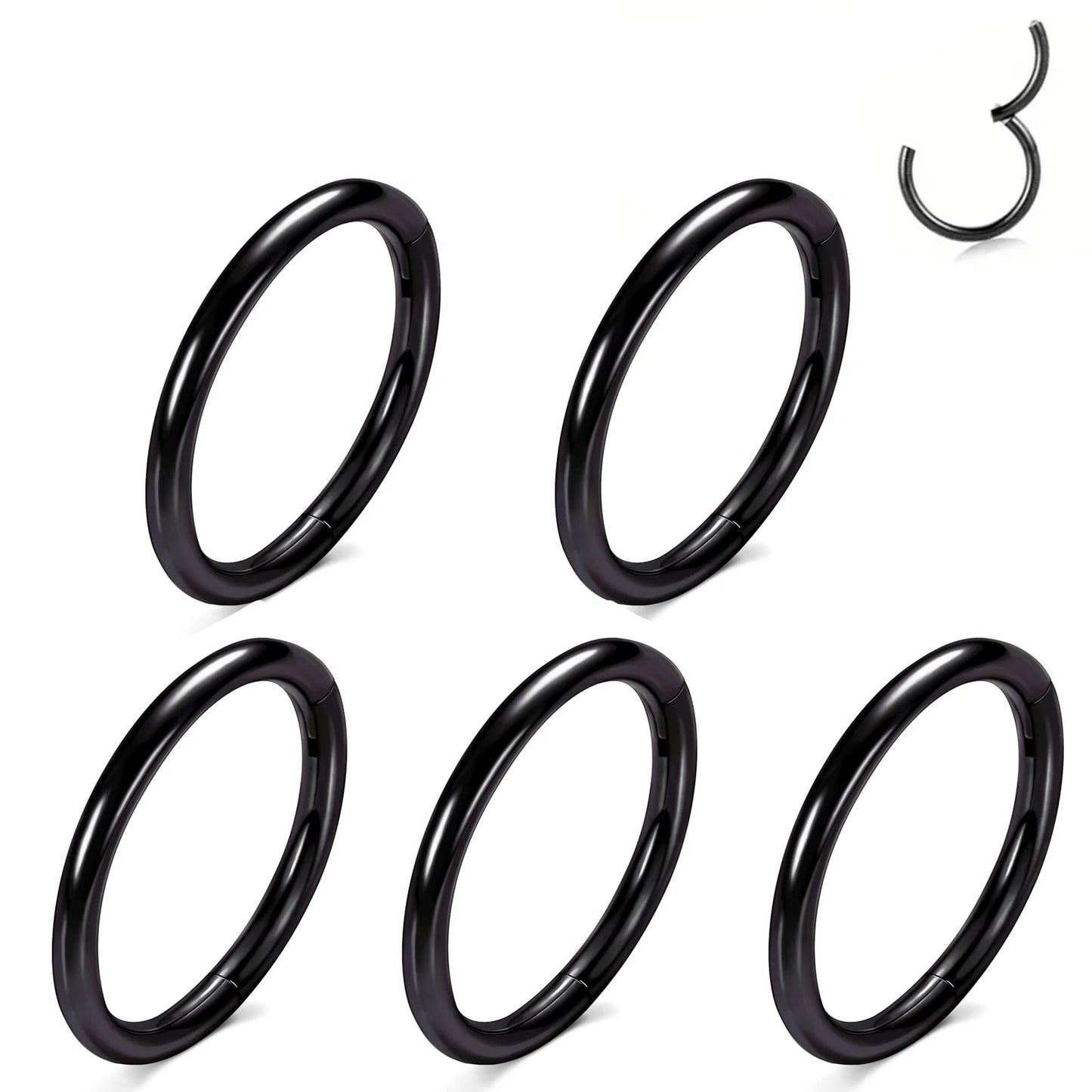 Hinged Nose Ring Hoop Septum Hoop  Ring Tragus Rook Ring Piercing Jewelry Lip Labret Ring Clicker Cartilage Earrings Women Gift