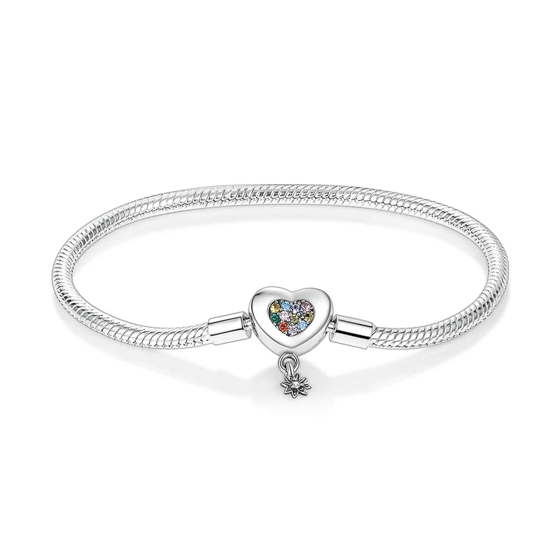 925 Sterling Silver Travel Plane Snake Basic Chain Cat and Moon Bracelet fit Original Charm Beads DIY Women Design Jewelry Party